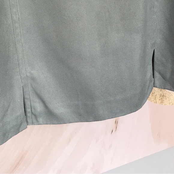APERITIVE by WERNER | Vintage Tailored 100% Silk Green Mini Skirt Size 10 - Picture 6 of 15